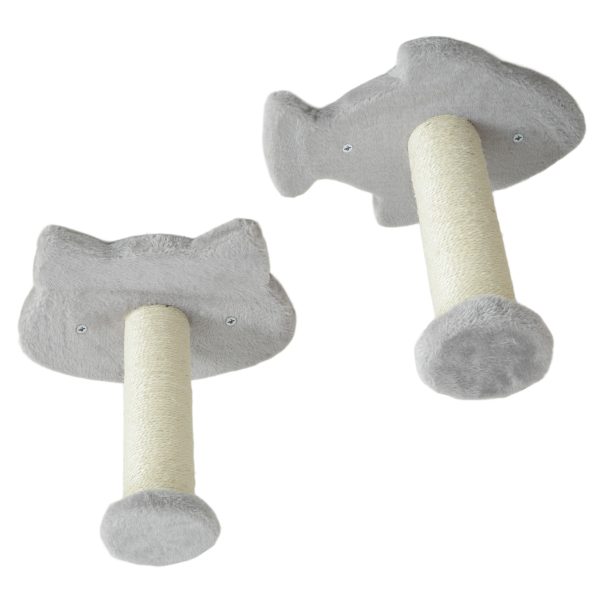 PawHut 4PCs Cat Wall Shelves with Steps, Ladder, Jumping Platforms - Image 8