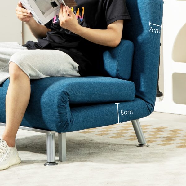 HOMCOM Single Folding 5 Position Convertible Sleeper Chair Sofa Bed - Image 8