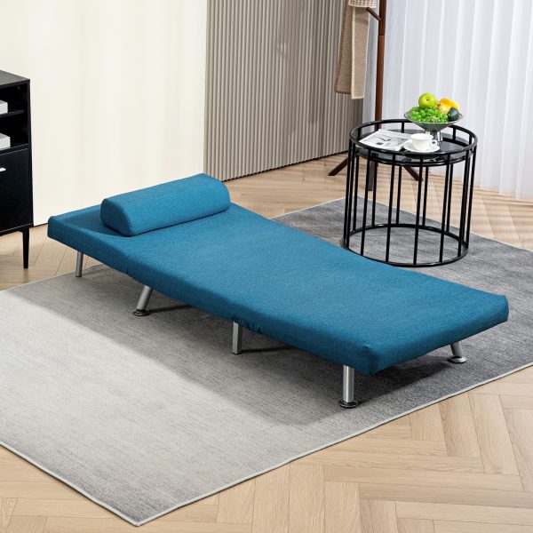 HOMCOM Single Folding 5 Position Convertible Sleeper Chair Sofa Bed - Image 6