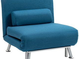 HOMCOM Single Folding 5 Position Convertible Sleeper Chair Sofa Bed