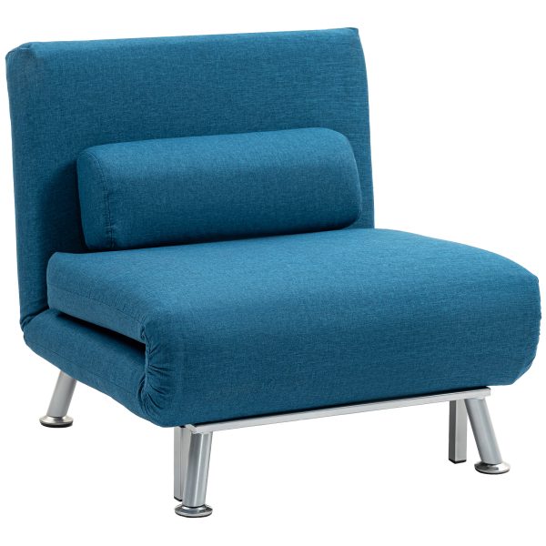HOMCOM Single Folding 5 Position Convertible Sleeper Chair Sofa Bed