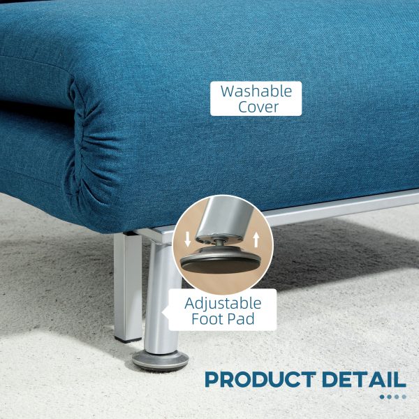 HOMCOM Single Folding 5 Position Convertible Sleeper Chair Sofa Bed - Image 7