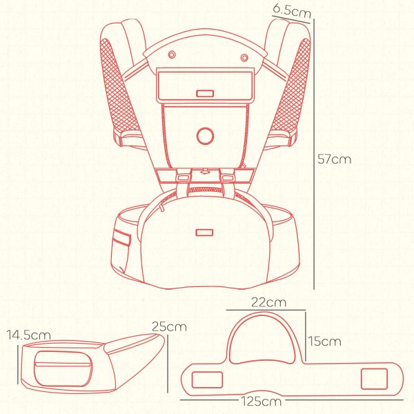 AIYAPLAY 6 in 1 Baby Carrier Newborn to Toddler with Removable Seat, Grey - Image 5