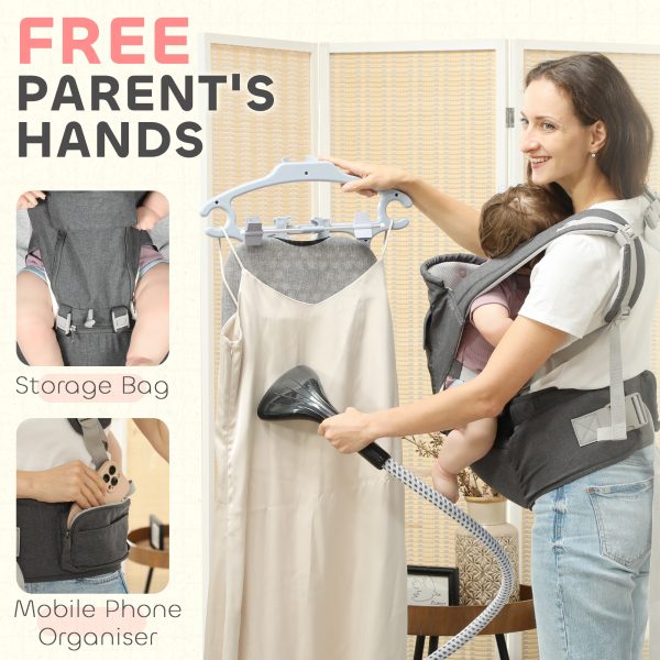 AIYAPLAY 6 in 1 Baby Carrier Newborn to Toddler with Removable Seat, Grey - Image 7