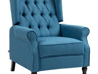 HOMCOM Manual Reclining Armchair Recliner with Footrest