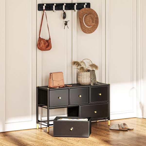 HOMCOM Fabric Chest of Drawers with PU Leather Surface, for Bedroom - Image 7