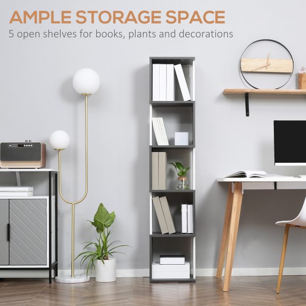 HOMCOM 5-Tier Bookshelf Freestanding Bookcase Storage Shelves - Image 4