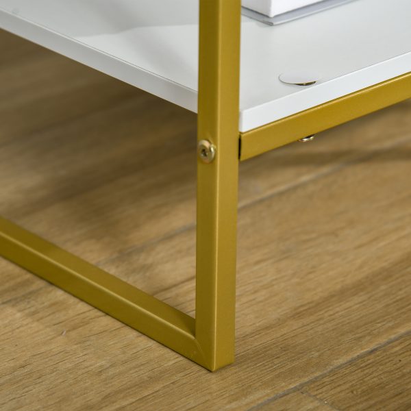 HOMCOM Modern Bedside Table Set of 2 Side Table Shelf Drawer Bedroom - Image 7