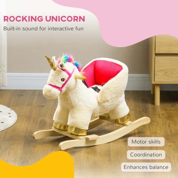 AIYAPLAY Rocking Horse Ride on Unicorn with Realistic Sound for 18-36 Months - Image 3