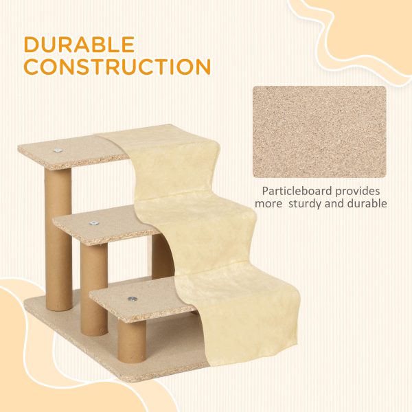 PawHut Three-Step Portable Dog Stairs with Washable Plush Cover - Image 6
