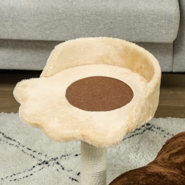 PawHut Cat Tree w/ Scratching Post, Bed, Cat Tunnel, Toy Ball, Dark Brown - Image 8